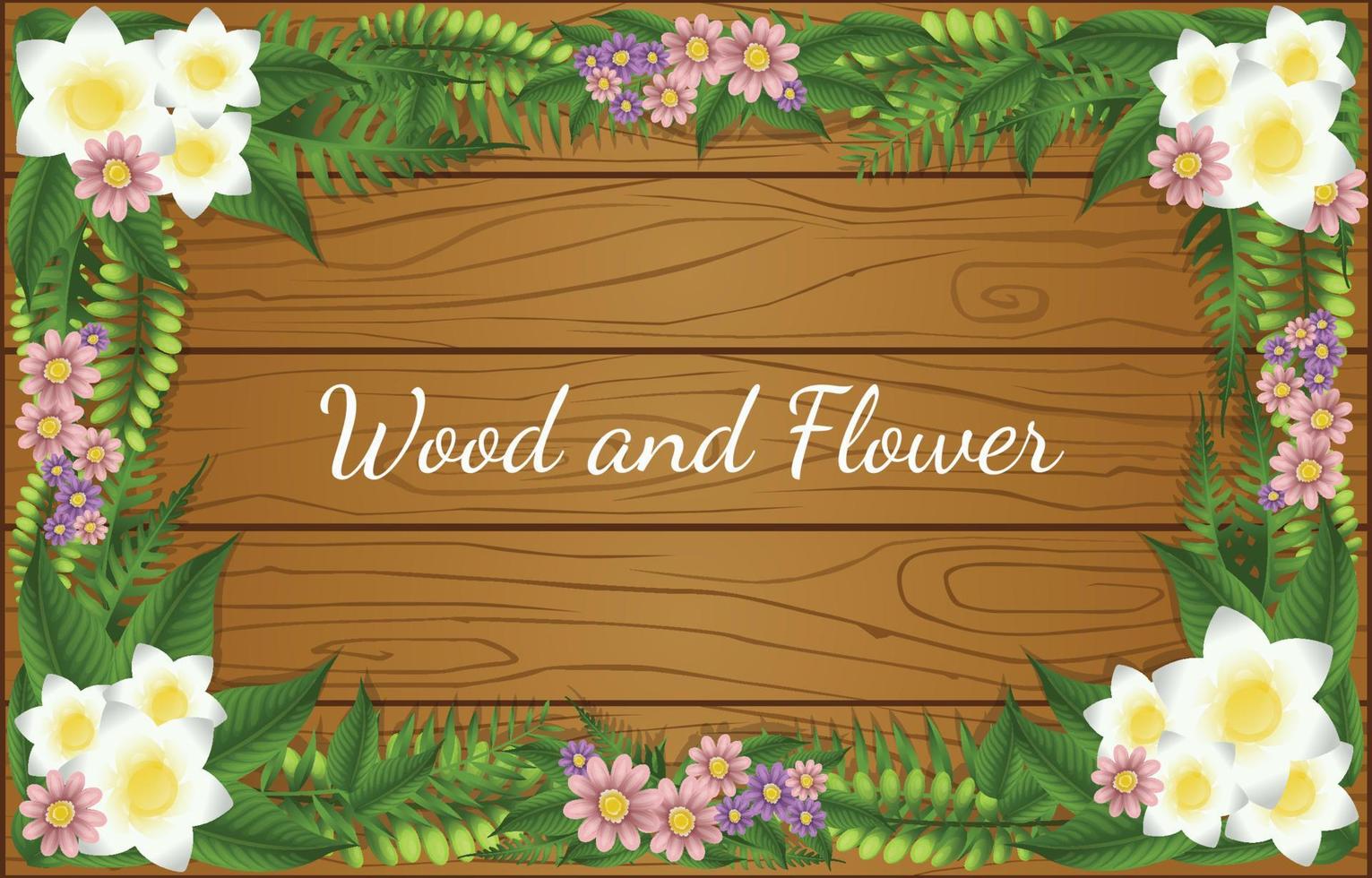 Wood and Foliages Background vector