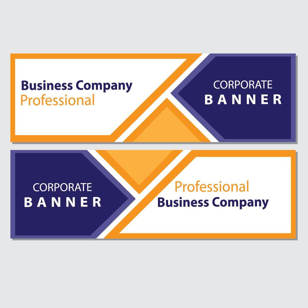 blue and orange geometric business banner design. creative banner design for template. Simple blue and orange horizontal banner vector