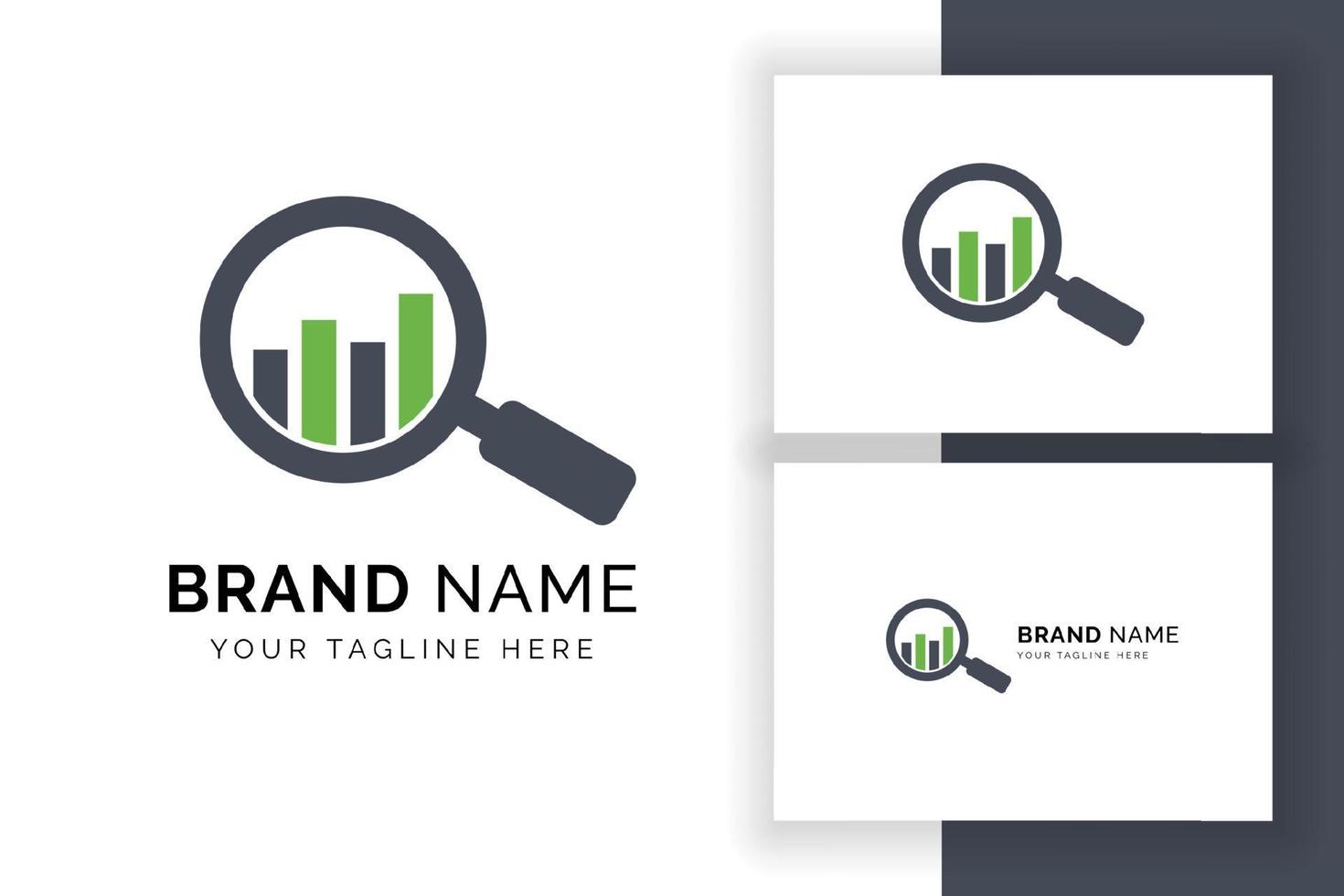 Business analysis logo design sign symbol. Magnifying glass icon. vector
