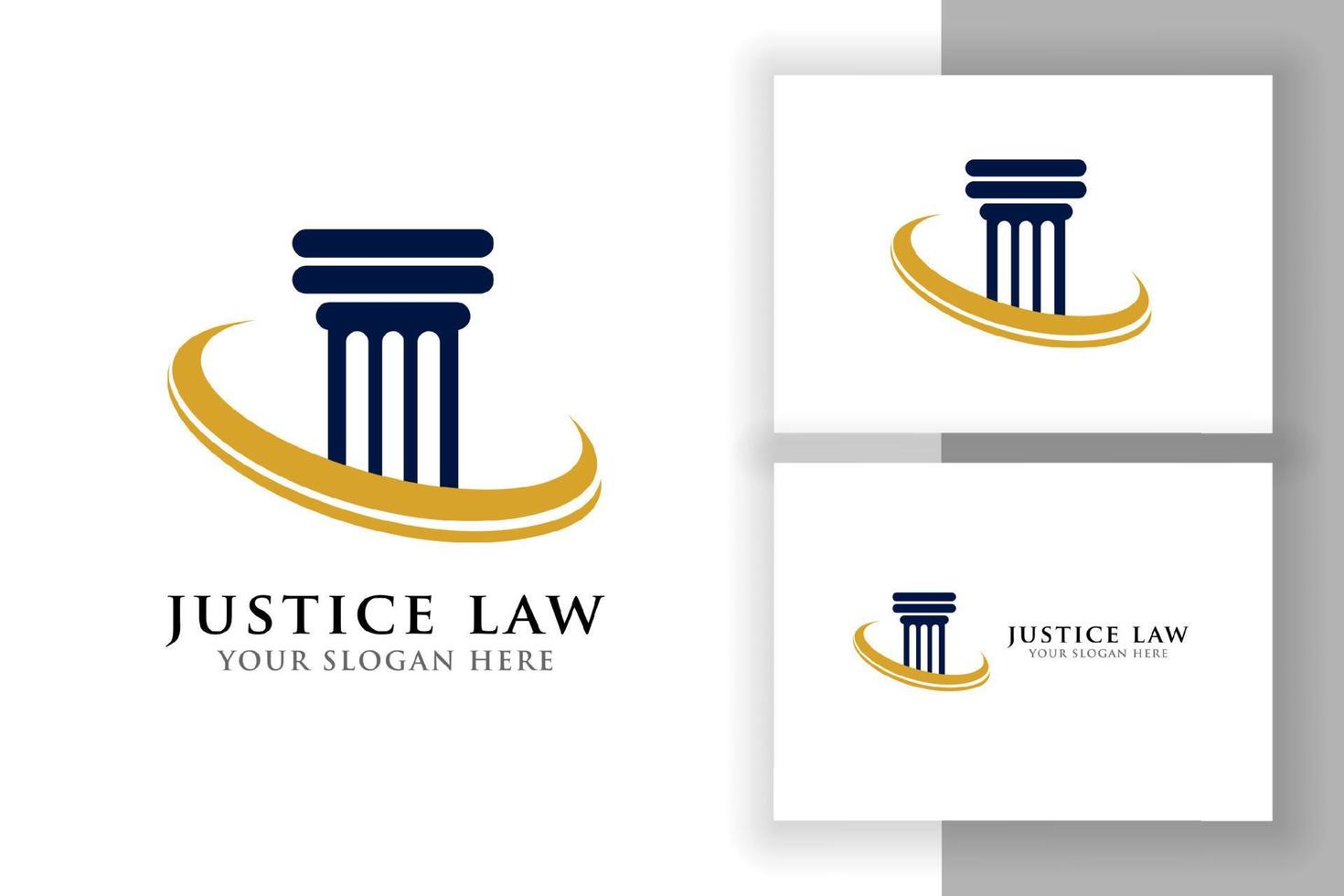 pillar logo design template with swoosh. justice law and attorney logo vector