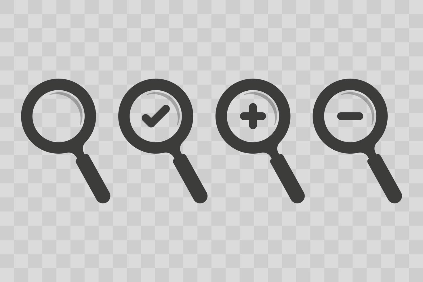 Magnifying glass. Search icons. Vector illustration in flat design