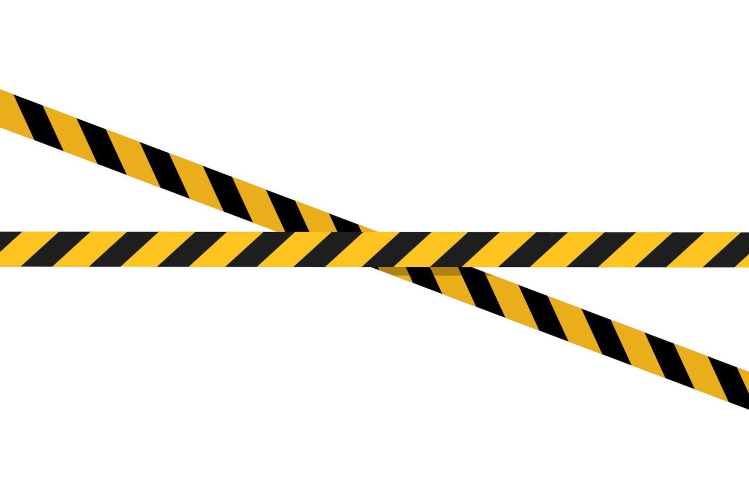 Warning tape illustration. Vector in flat design with shadow