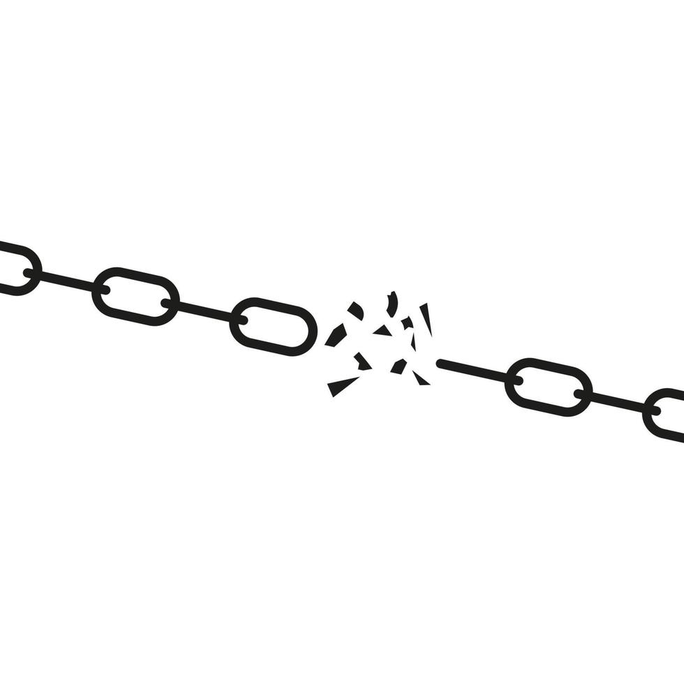 The broken chain. Vector illustration in flat design