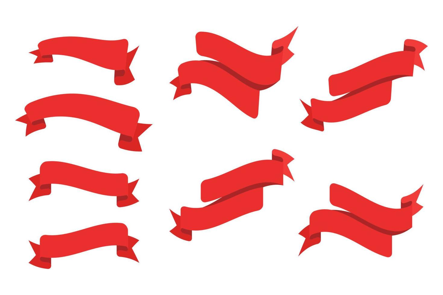Set of red banner icons. vector illustration