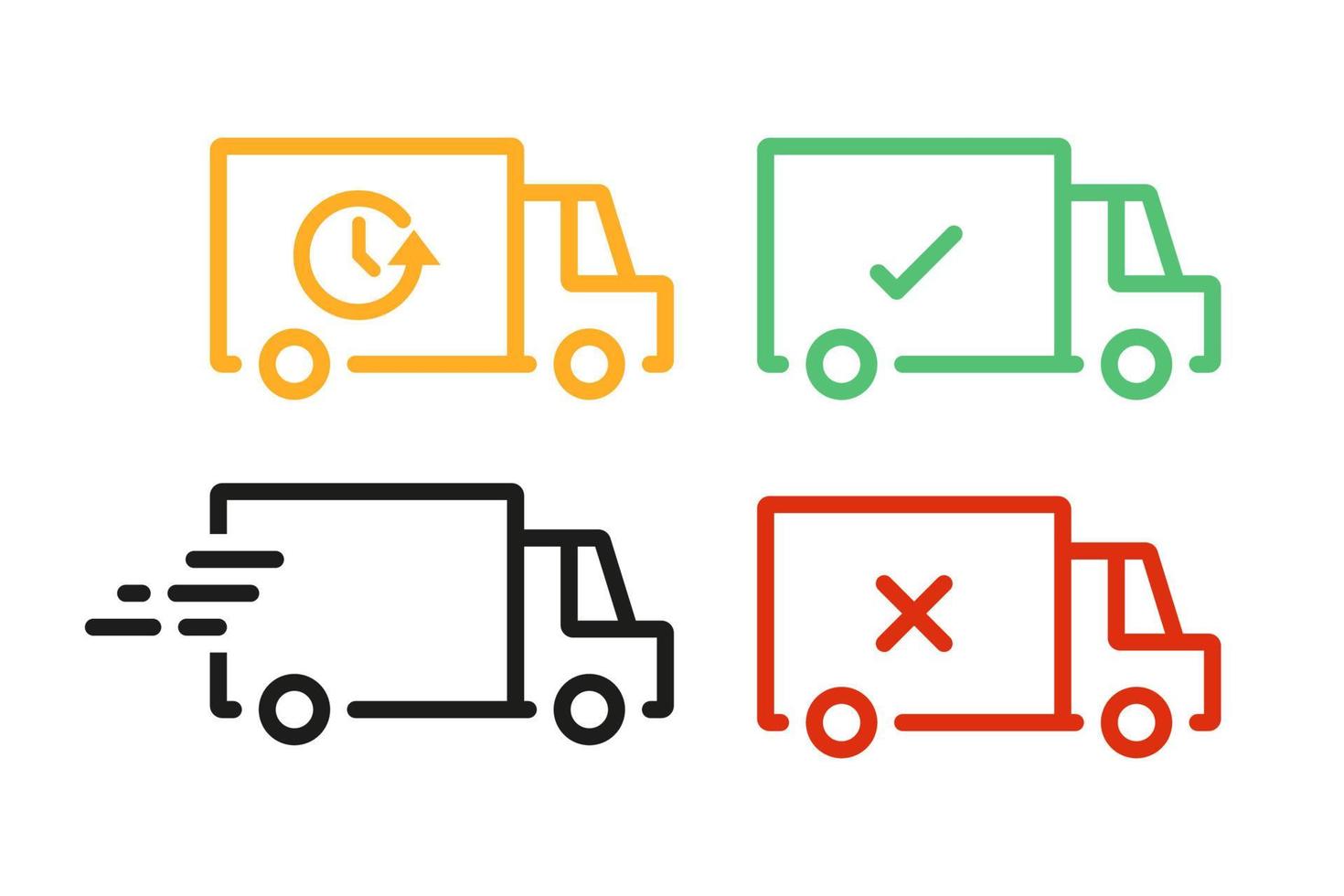 Set of delivery logo. Outline icons. Vector in flat design