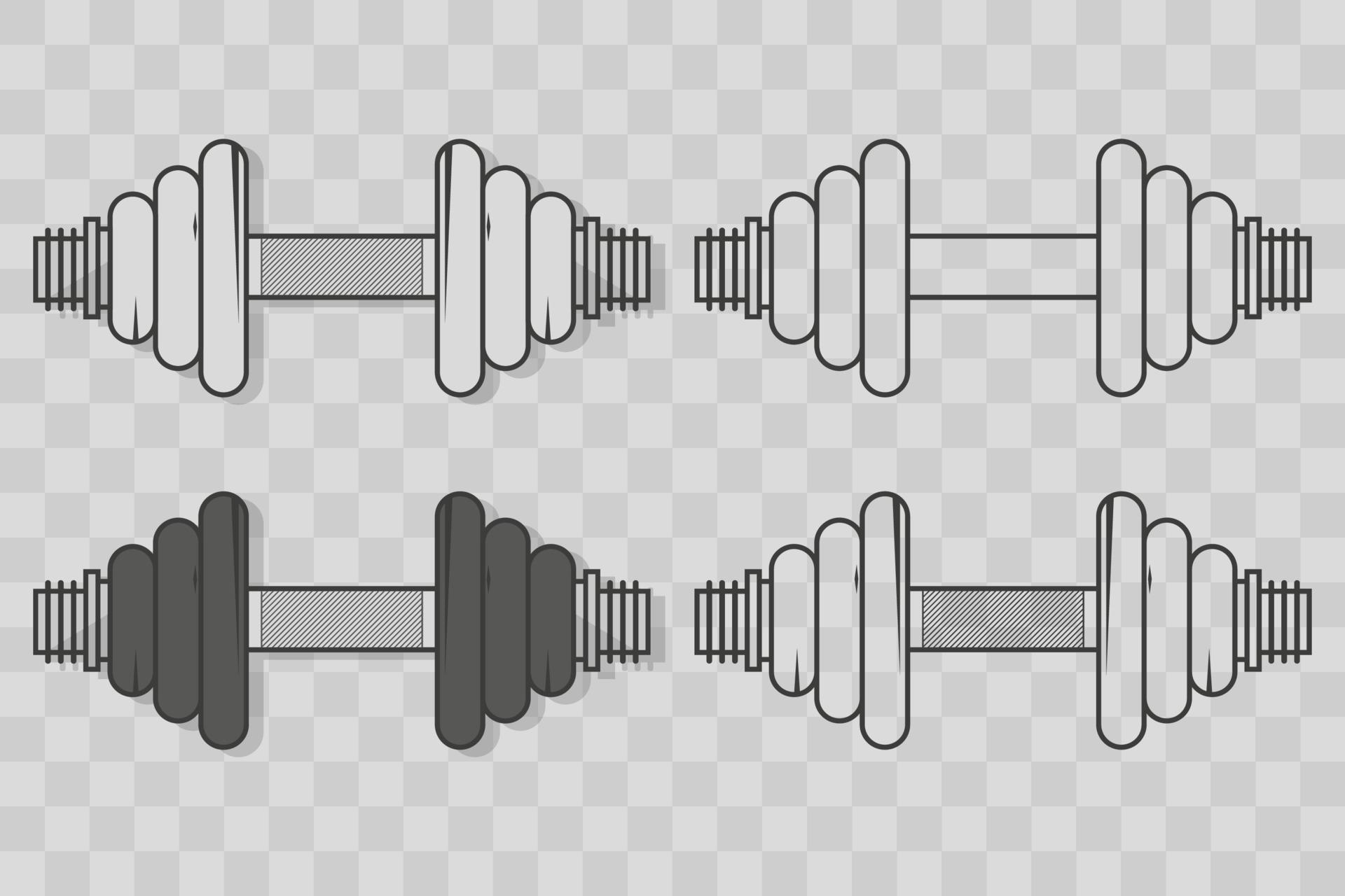 Set of Dumbbell icons. Vector illustration in flat design 3608758
