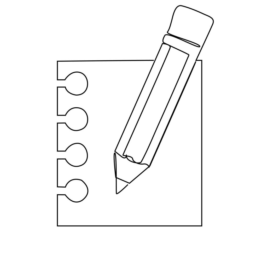 pencil continuous line drawing pencil icon back to school minimalist style educational concept modern single line drawing graphic design vector illustration