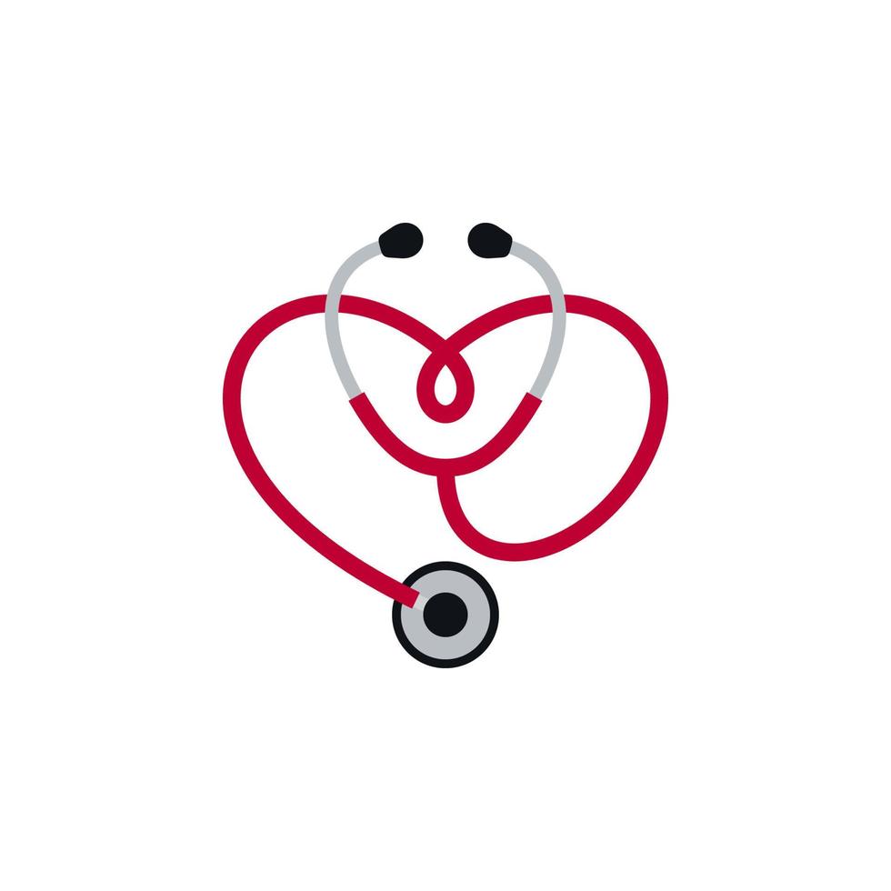 Stethoscope Icon with Red Heart Shape vector