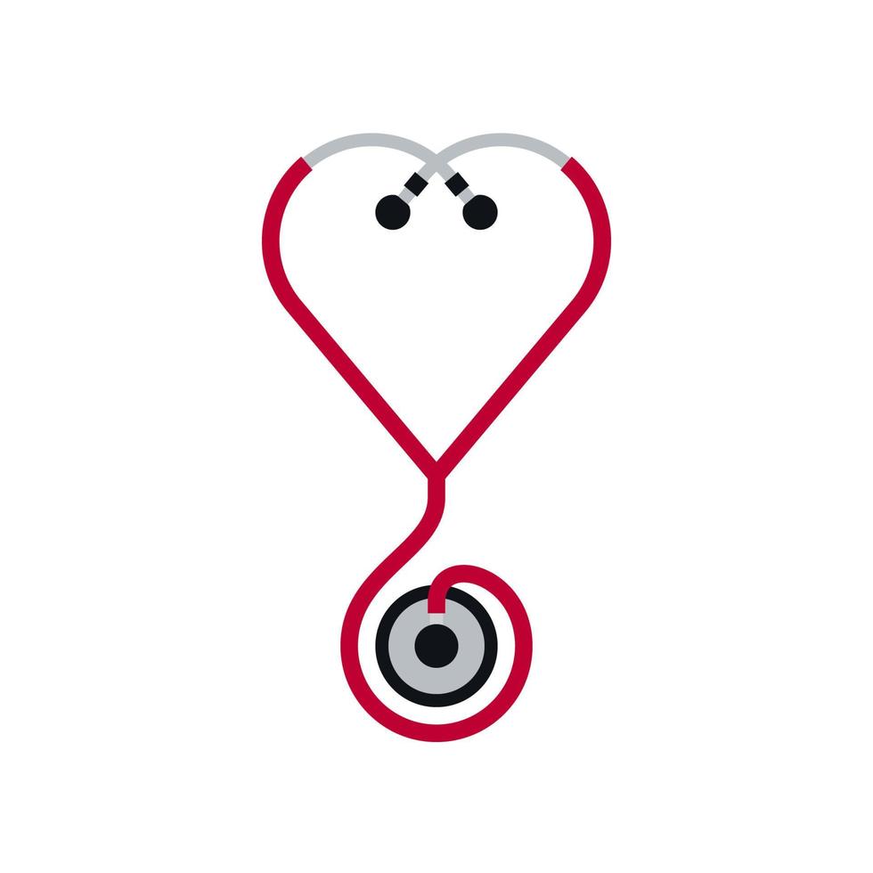 Heart Shaped Stethoscope Icon vector