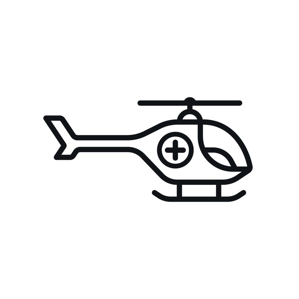 Helicopter Ambulance Outline Vector Design
