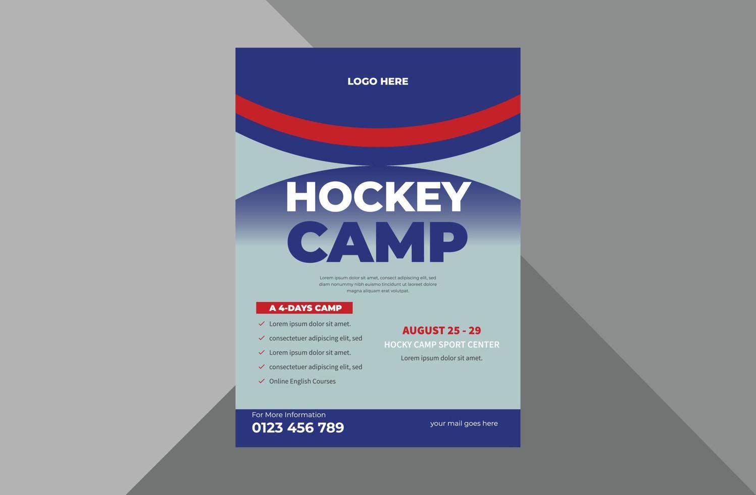 hockey camp flyer design template. sports event poster leaflet design hockey camp flyer design template. sports event poster leaflet design