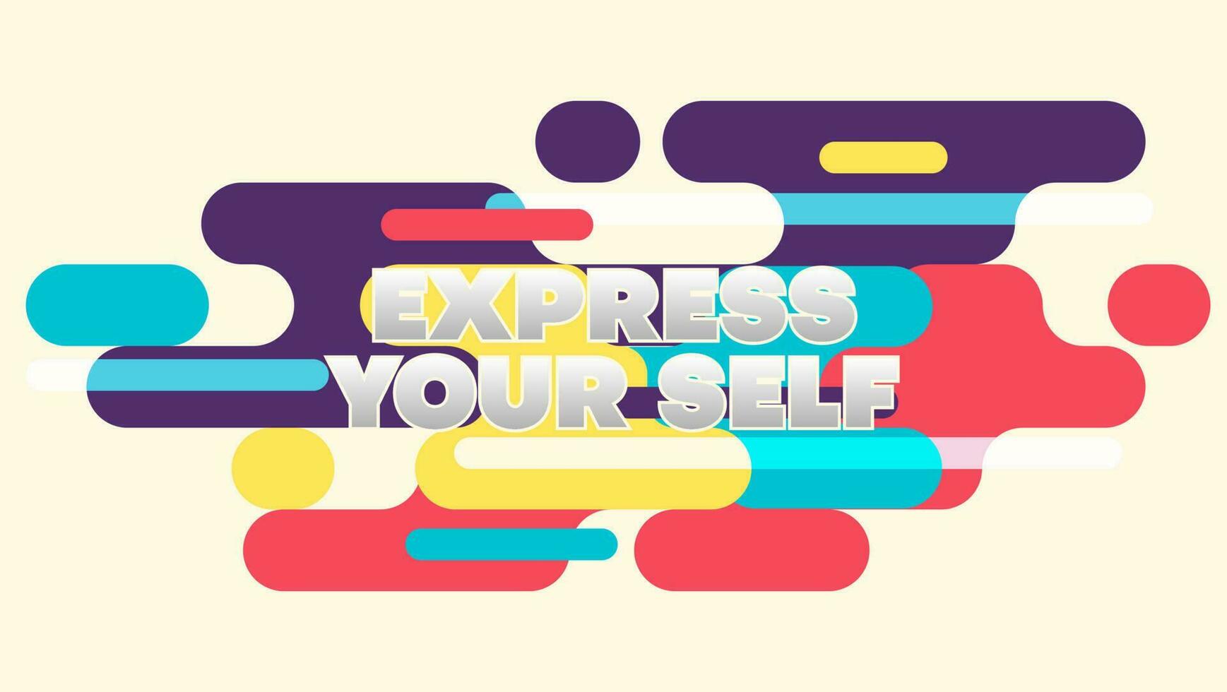 Slogan Express Yourself on colorful rounded shape vector