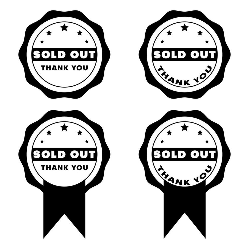 SOLD OUT LABEL STAMP VECTOR ON WHITE BACKGROUND