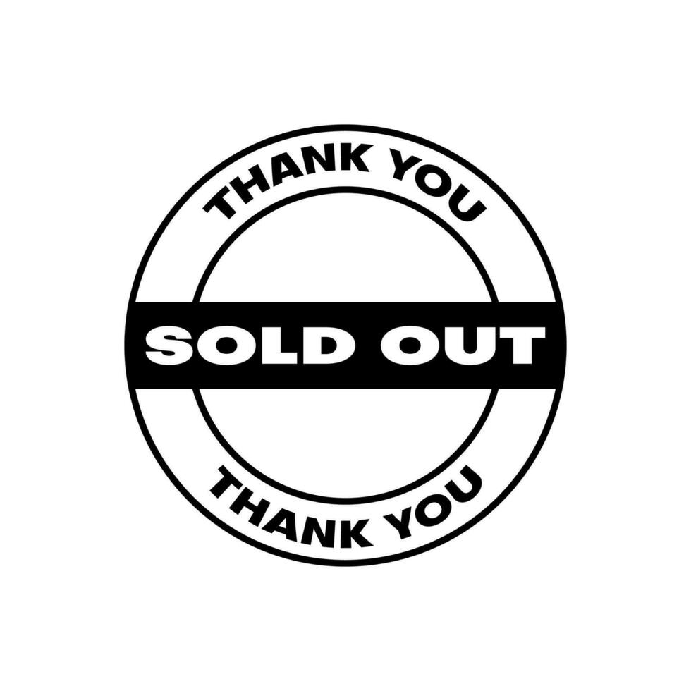 SOLD OUT LABEL STAMP VECTOR ON WHITE BACKGROUND