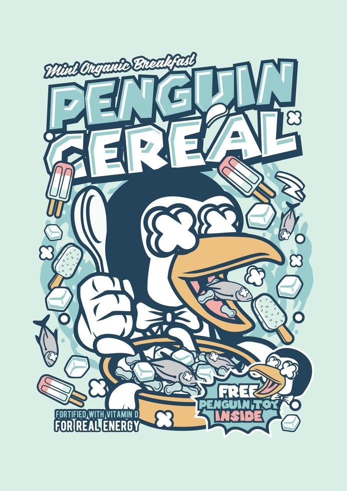 Penguin Cereal Box vector