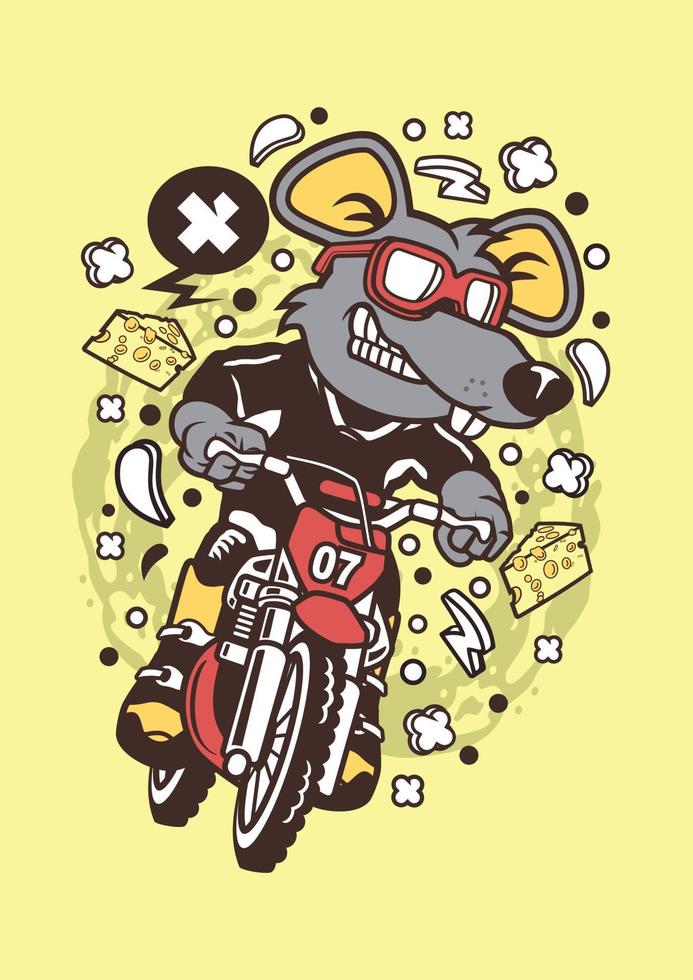 piloto de motocross de rata vector