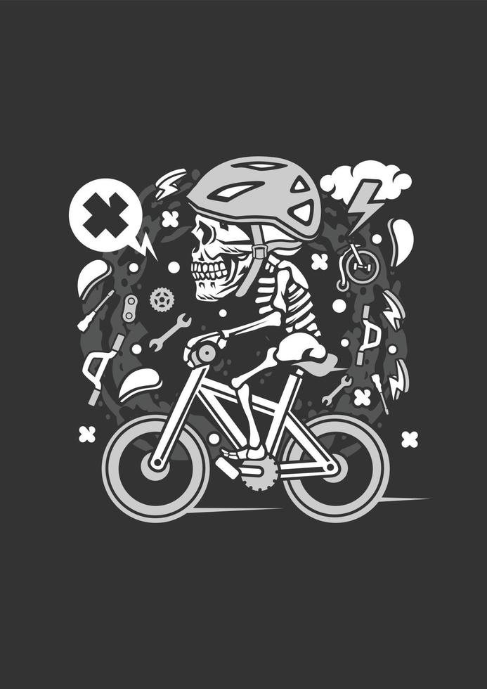 Funny Skeleton Biker vector