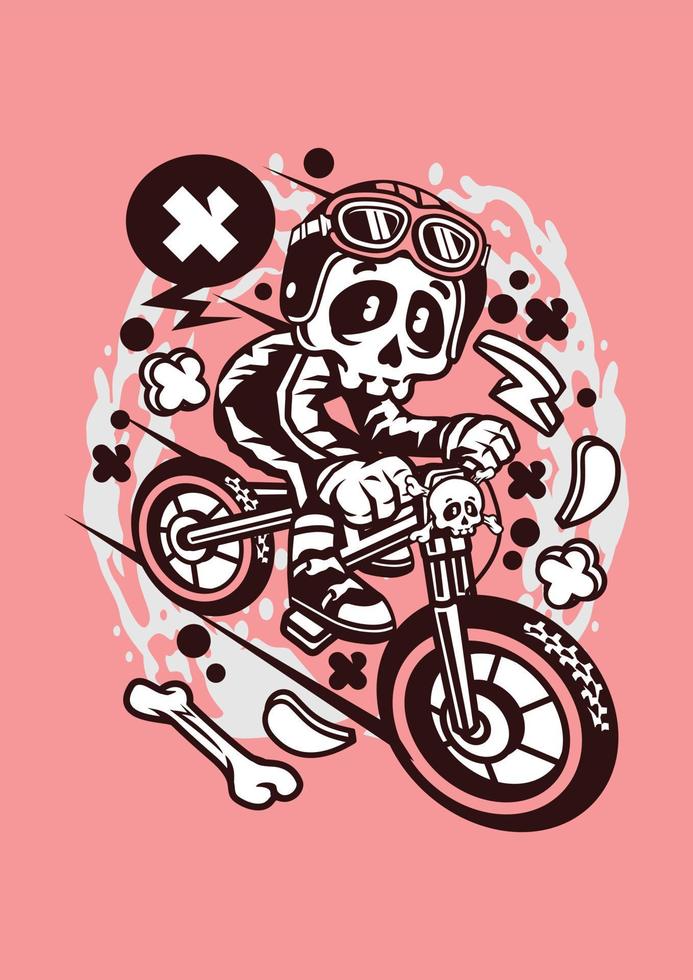 Funny Skeleton Downhill vector