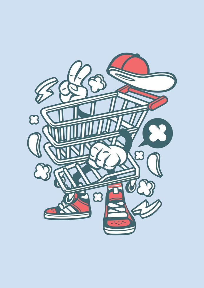 Funny Trolley Cartoon vector