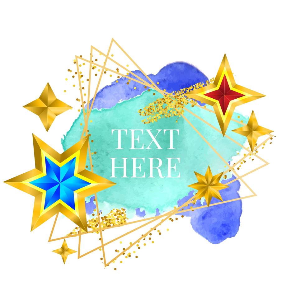 Gold frame paint Hand painted vector brush stroke. Perfect design for headline, logo and sale banner. Watercolor