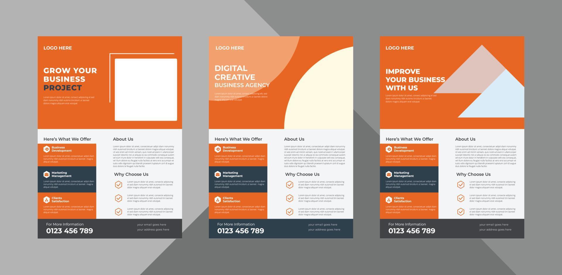 flyer design templates. business corporate flyer design ideas. poster leaflet brochure design ideas. bundle, a4 template, brochure design, cover, flyer, poster, print-ready vector