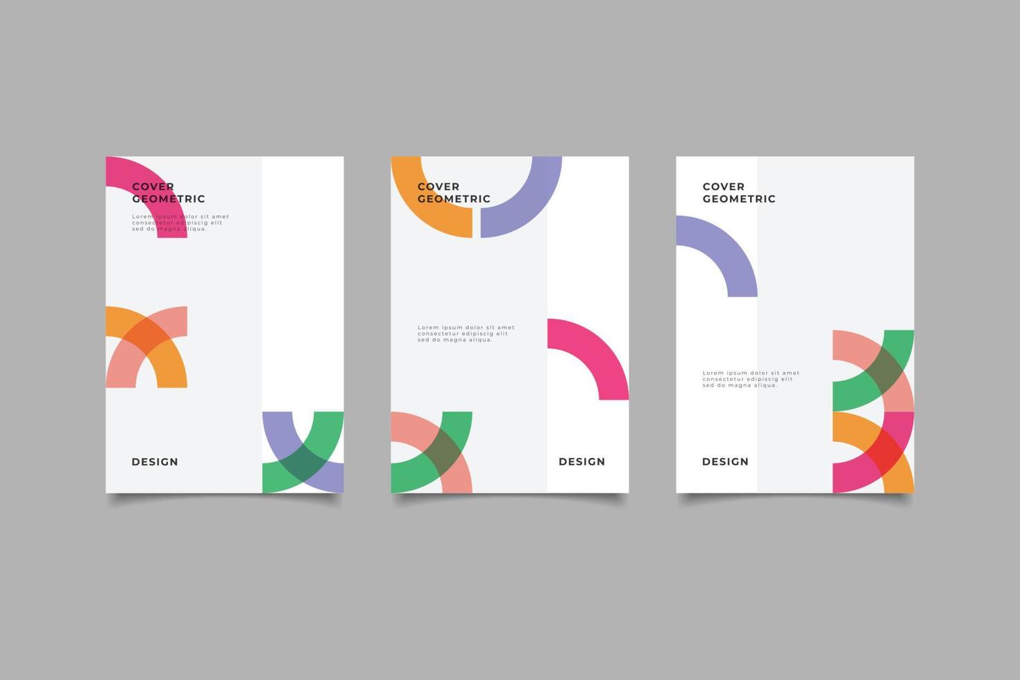 set of geometric design business cover collection vector