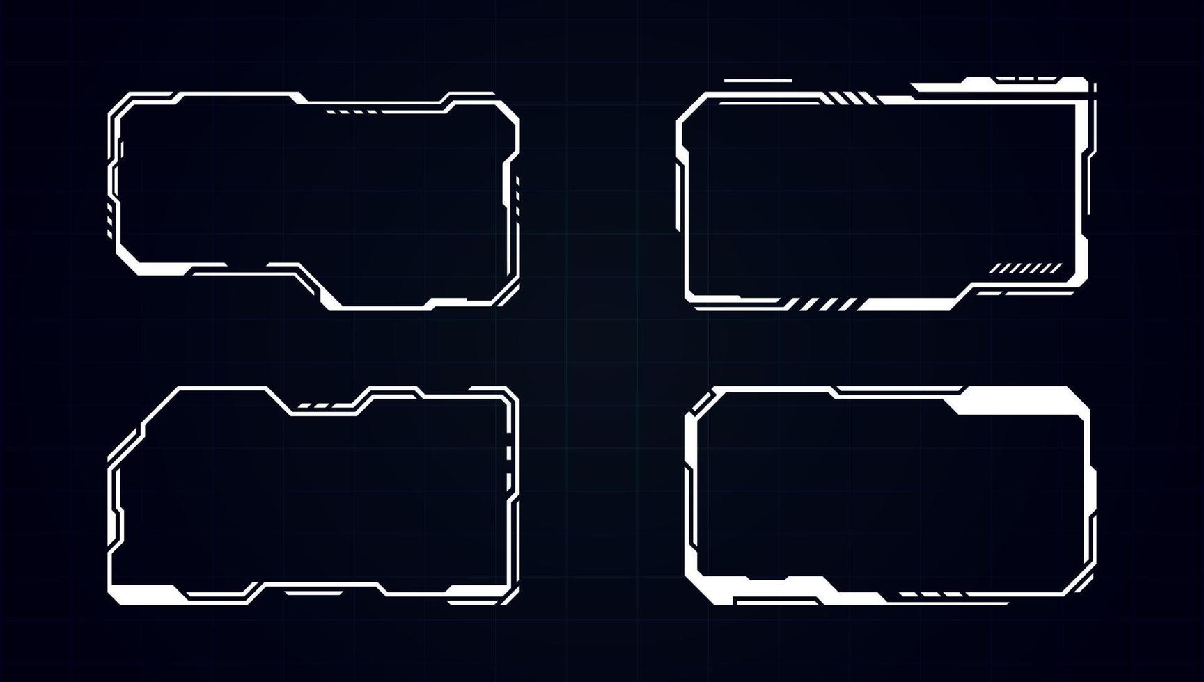 White outline frame hud modern vector design.