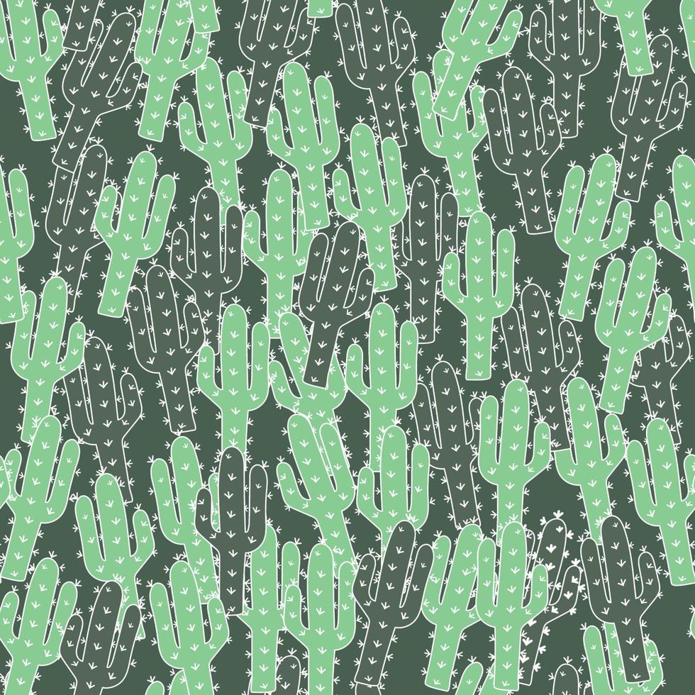 Cute cactus vector seamless pattern