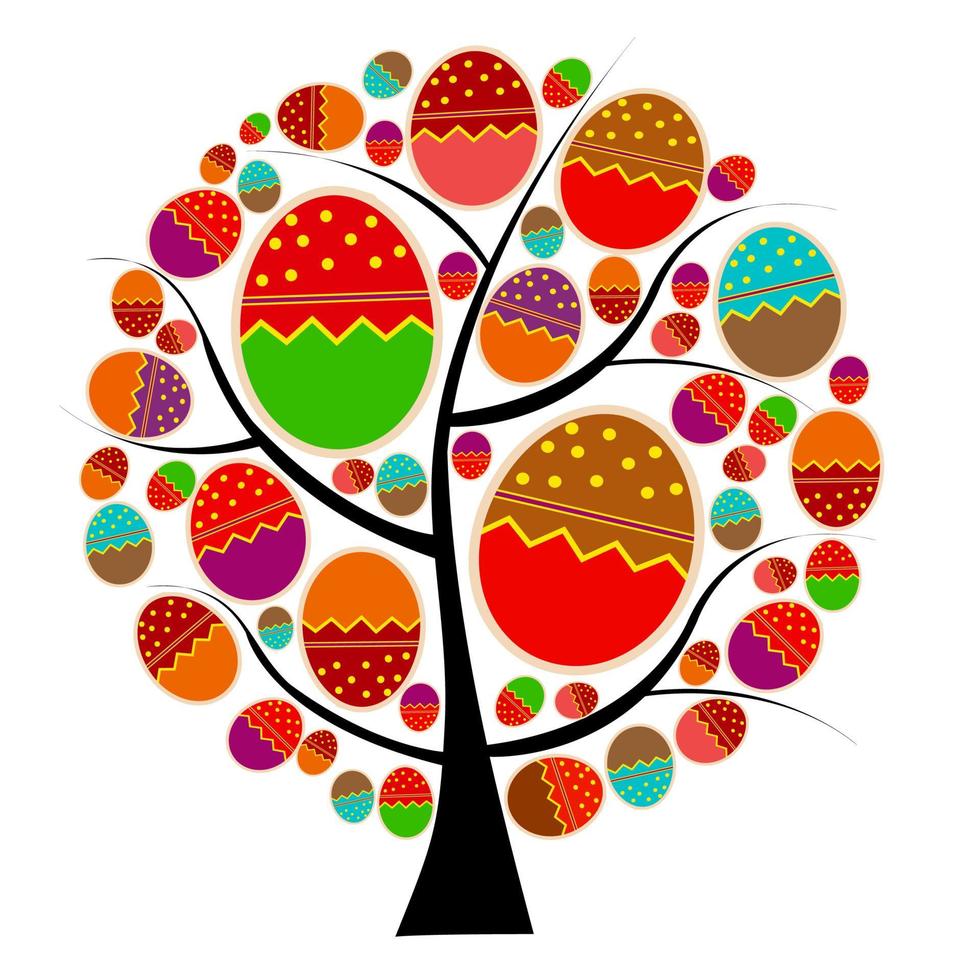 vector easter tree with eggs