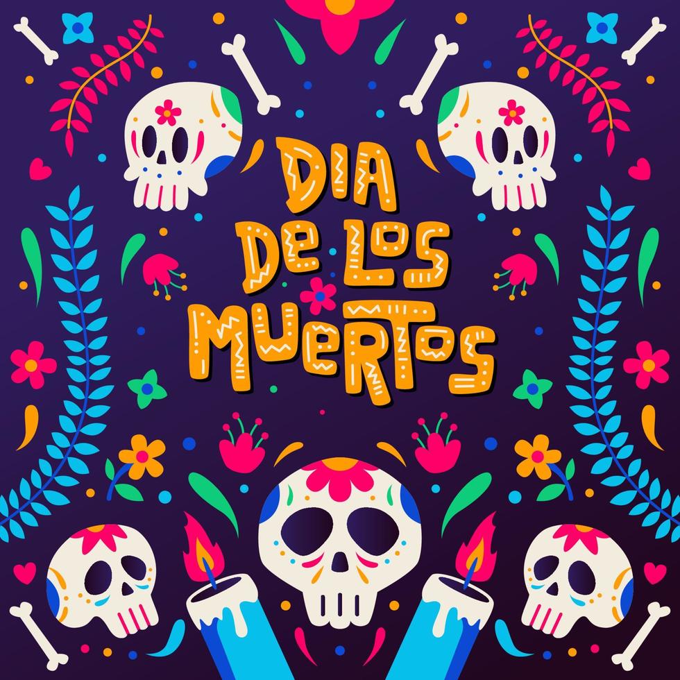 Dia De Los Muertos Background Concept vector