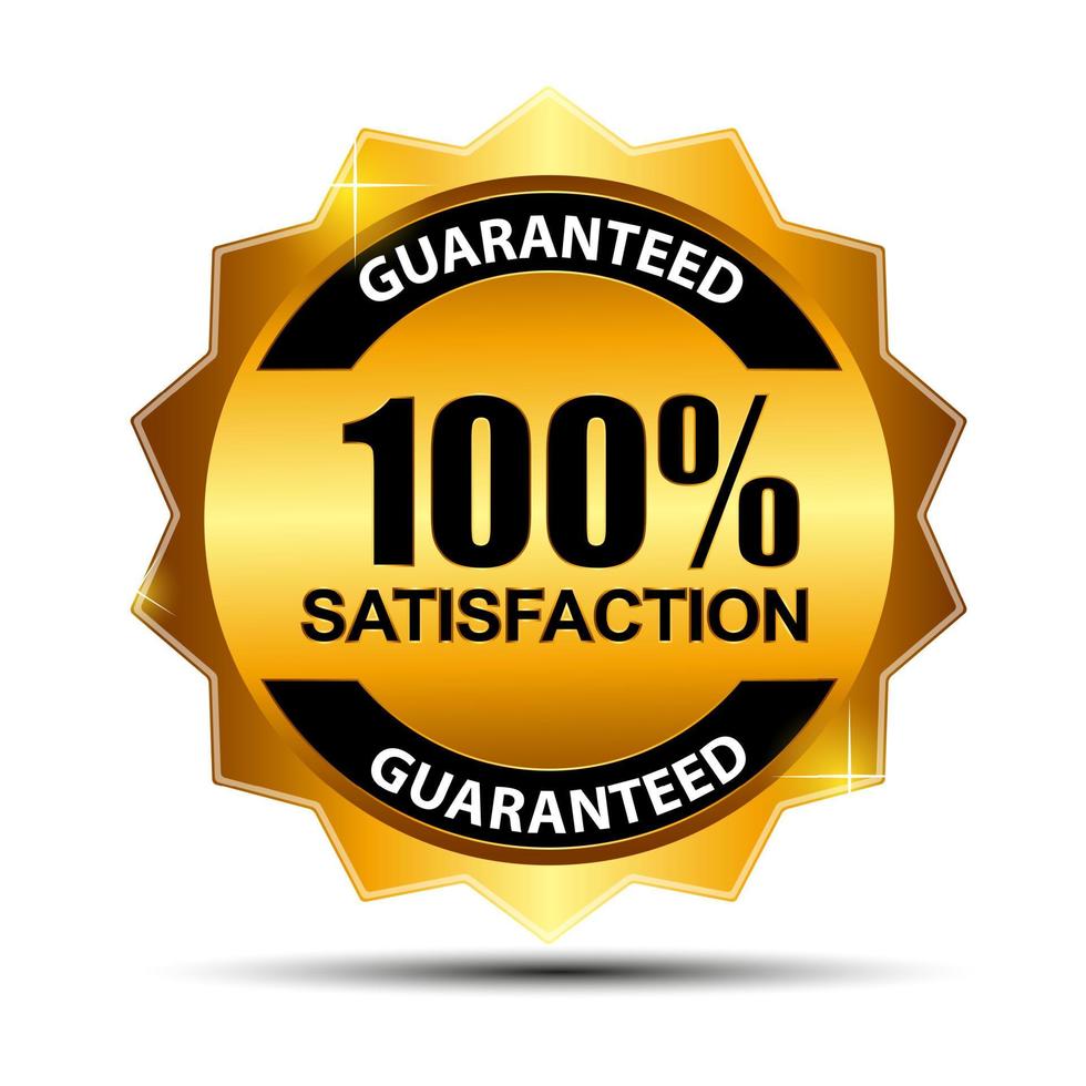 100 satisfaction guaranteed label . vector