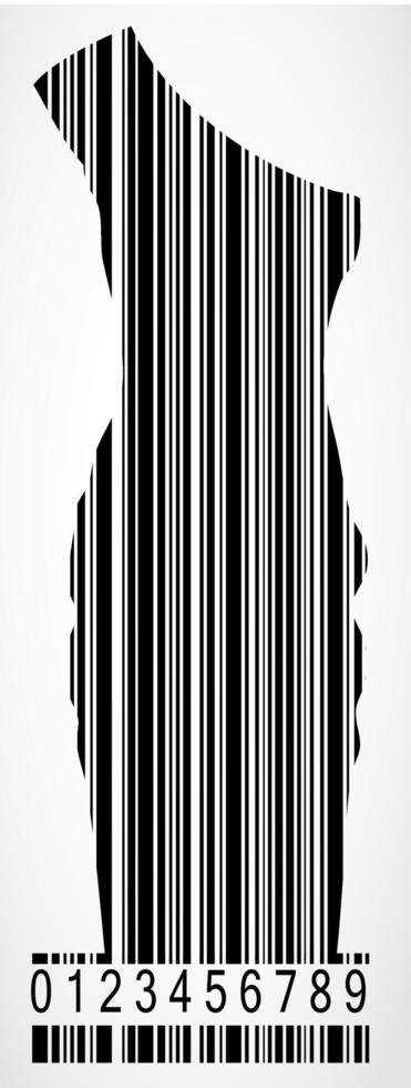 Ilustración de vector de imagen de vestido de código de barras