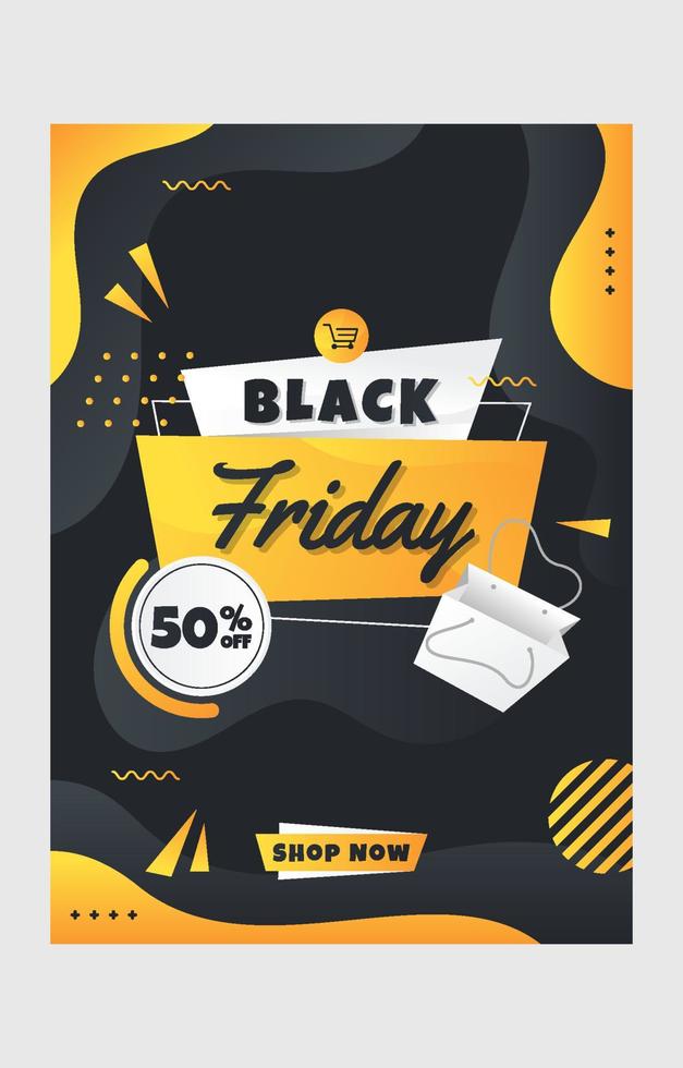 cartel de venta de viernes negro vector