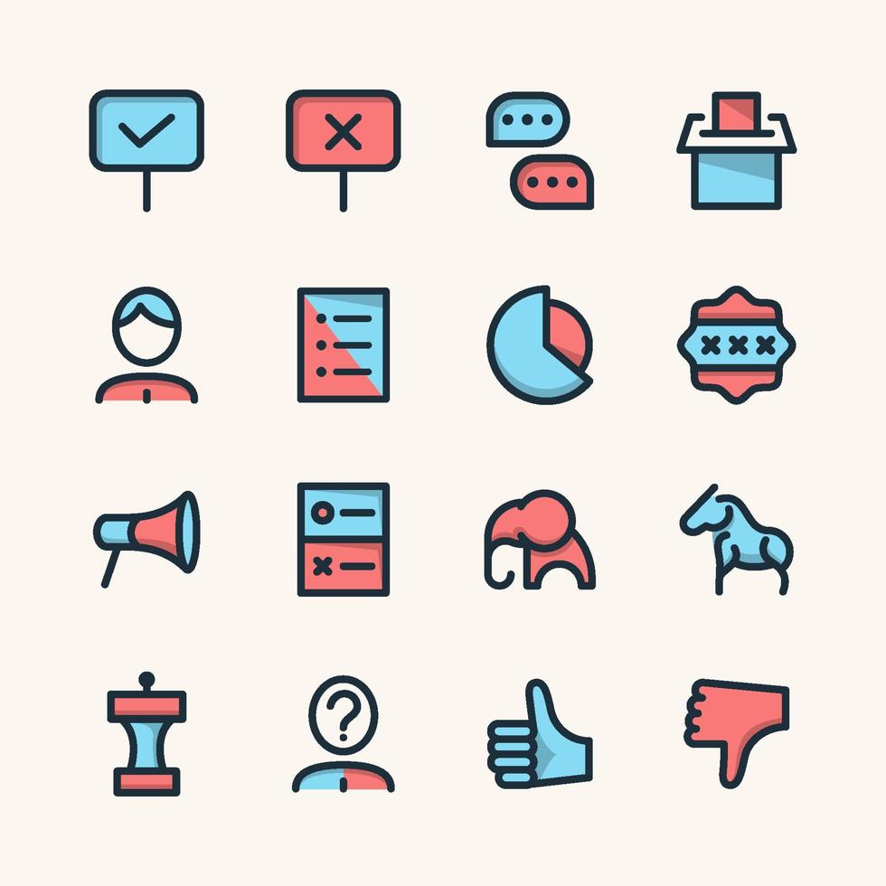 Election Icon Set vector