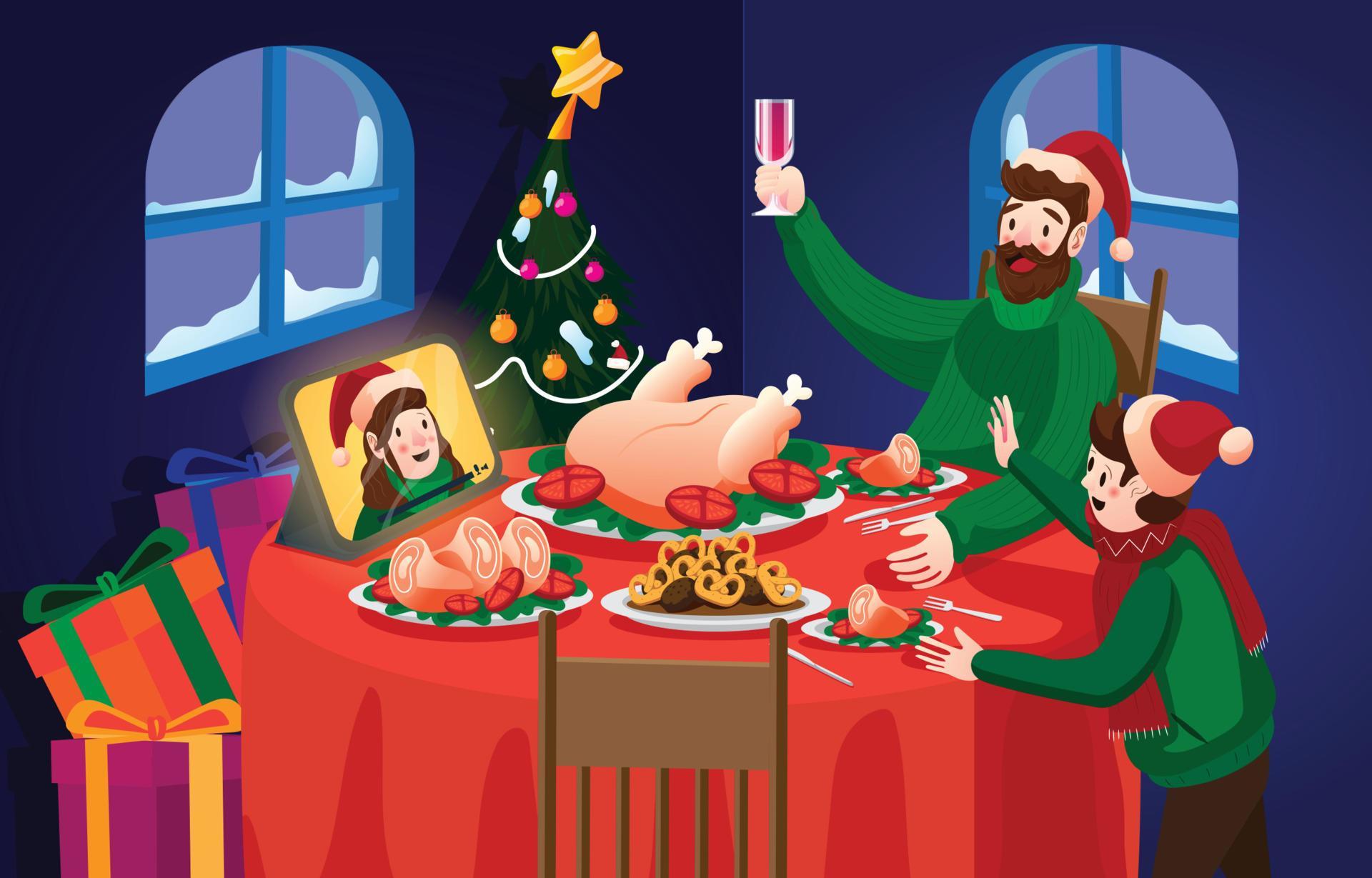 Family Christmas Eve Dinner 3609423 Vector Art at Vecteezy