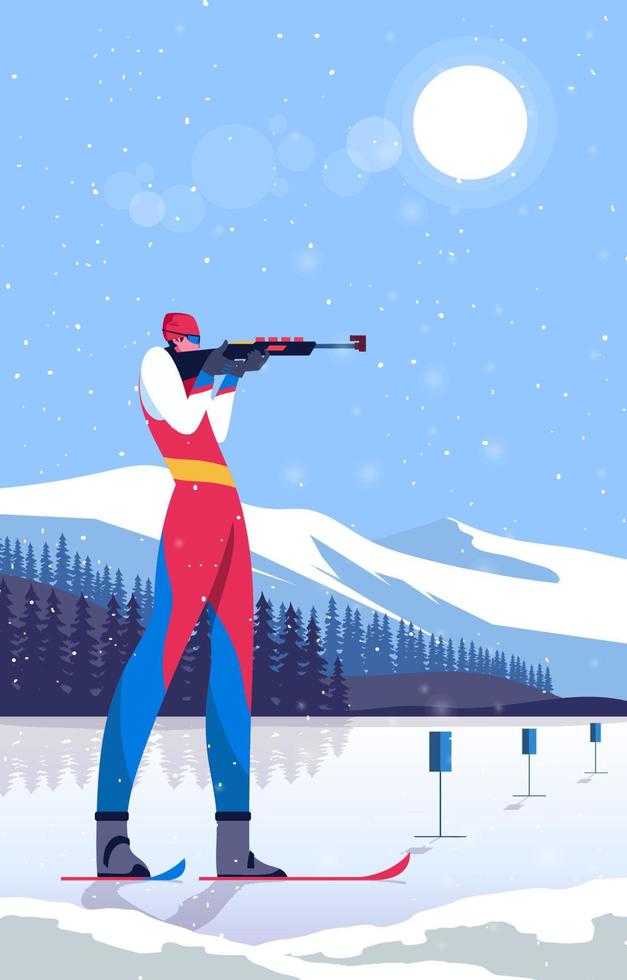 Biathlon Men Shooting Standing vector