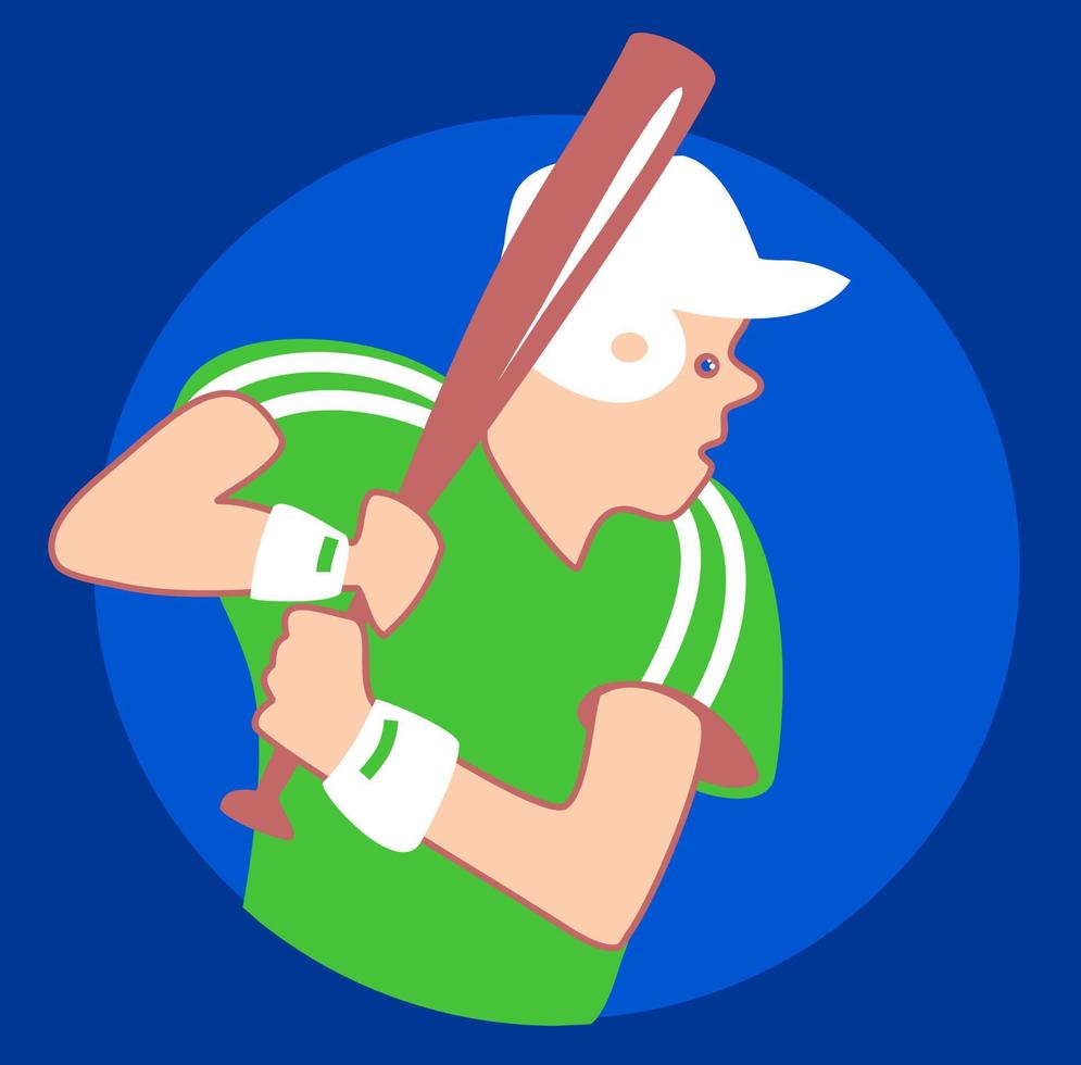 Baseball Batting Player Ready to Play vector