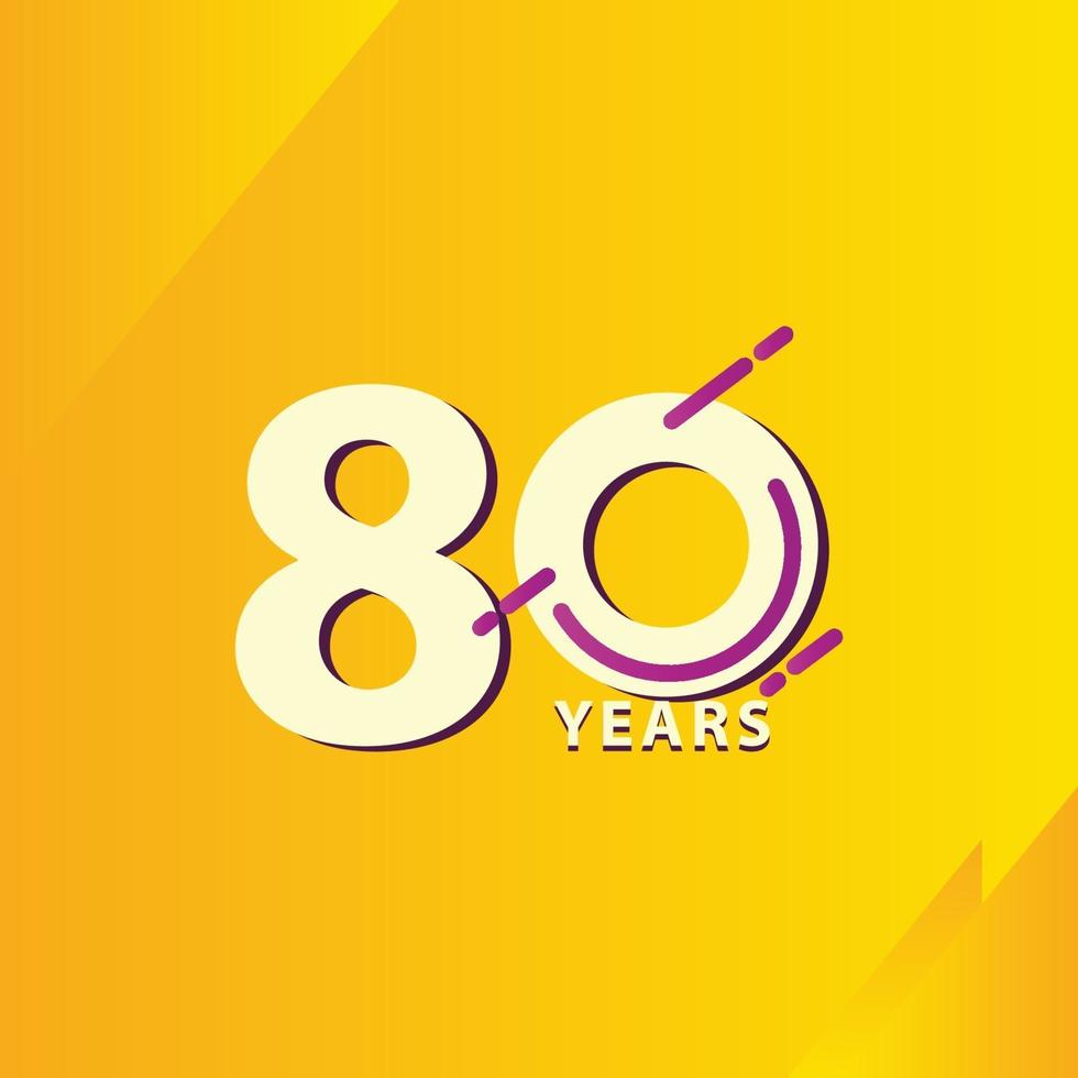 80 Years Anniversary Celebration Vector Template Design Illustration