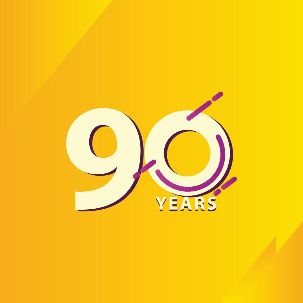 90 Years Anniversary Celebration Vector Template Design Illustration