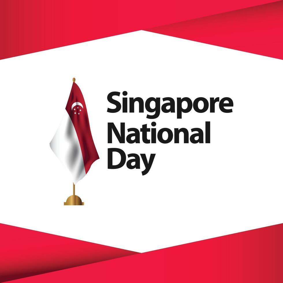 Happy Singapore National Day Celebration Vector Template Design Illustration