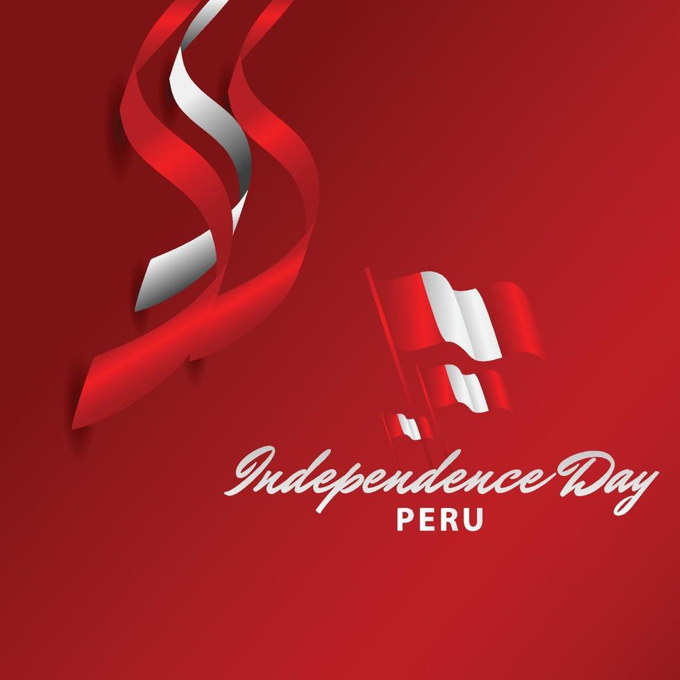 feliz día de la independencia de perú celebración vector plantilla diseño ilustración