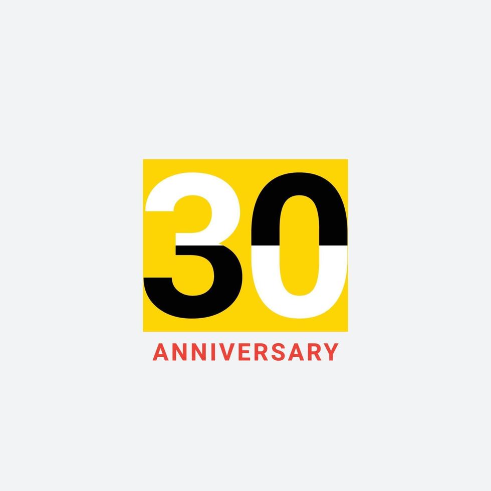 30 Years Anniversary Celebration Vector Template Design Illustration