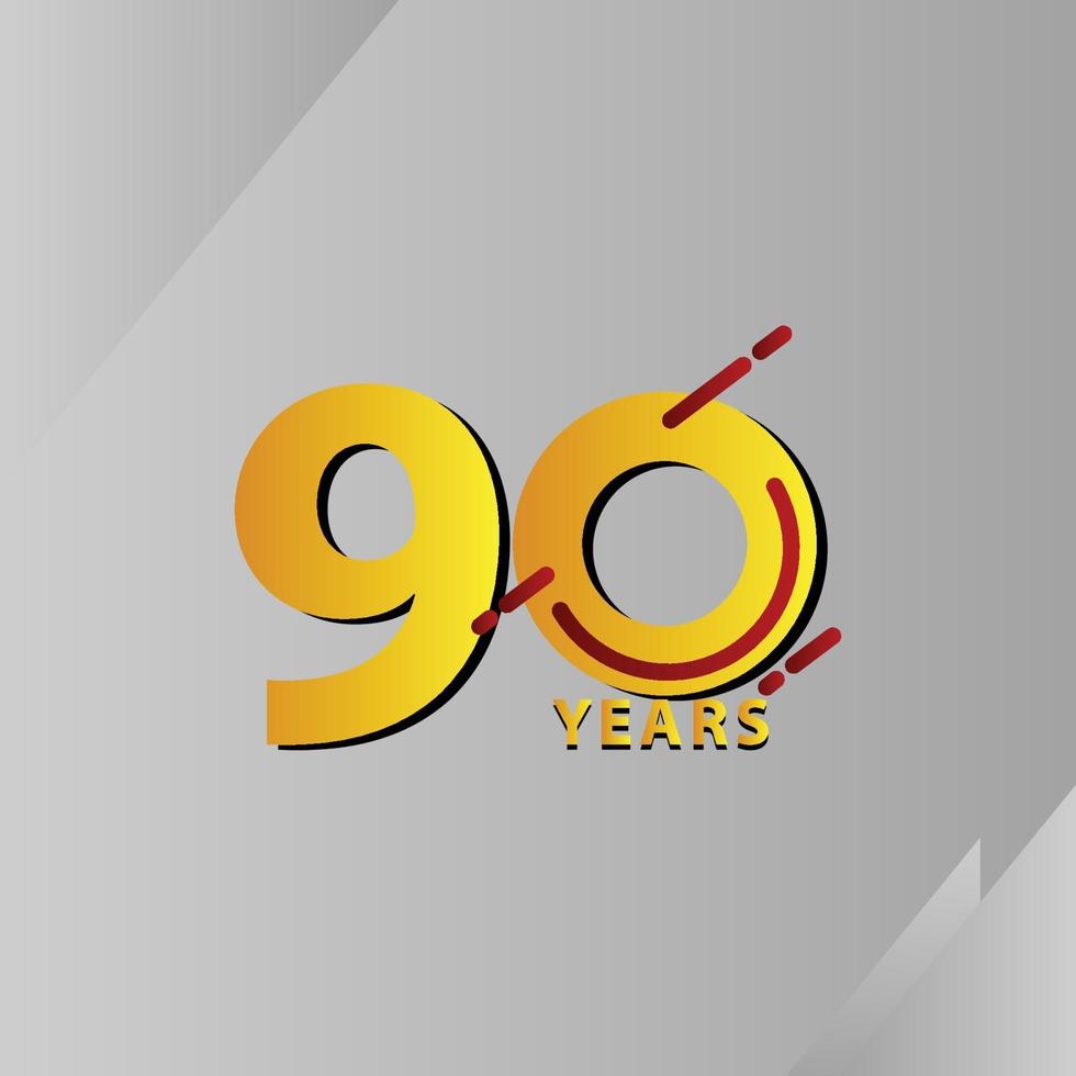 90 Years Anniversary Celebration Vector Template Design Illustration