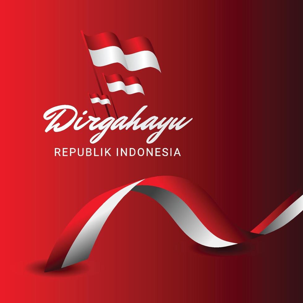 Feliz día de la independencia de Indonesia celebración vector plantilla diseño ilustración