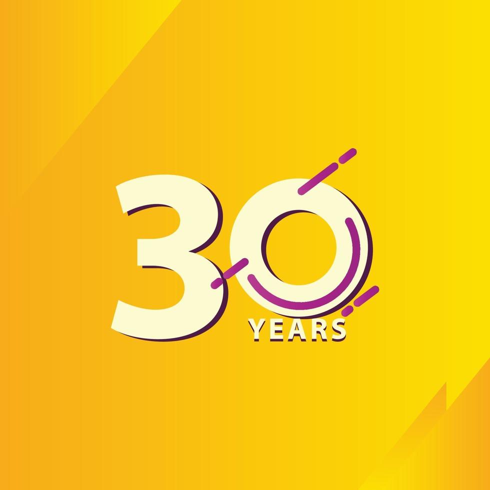 30 Years Anniversary Celebration Vector Template Design Illustration