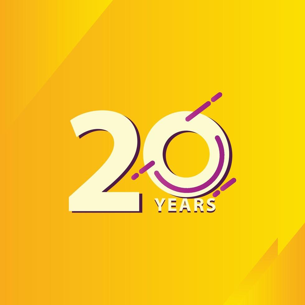 20 Years Anniversary Celebration Vector Template Design Illustration