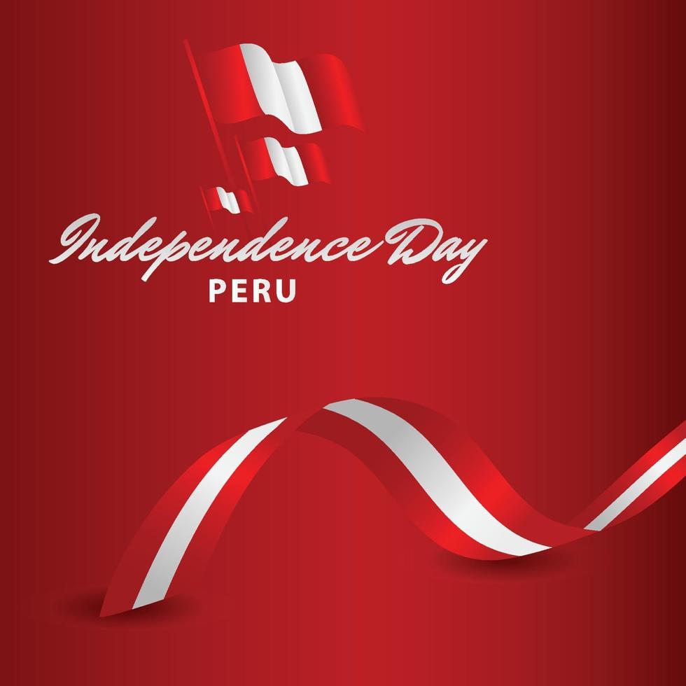 feliz día de la independencia de perú celebración vector plantilla diseño ilustración