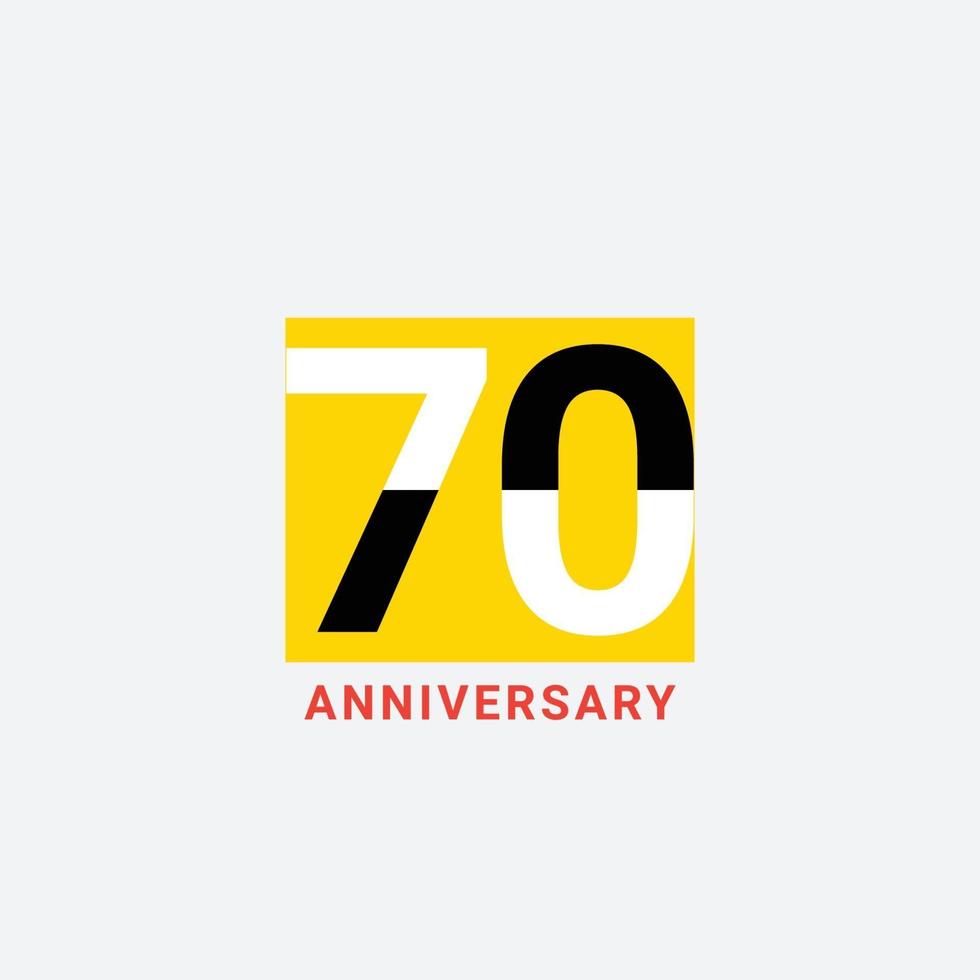 70 Years Anniversary Celebration Vector Template Design Illustration