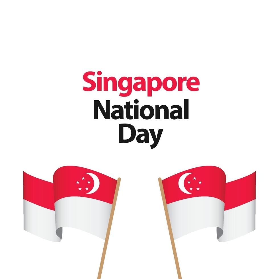 feliz celebración del día nacional de singapur vector plantilla de diseño ilustración