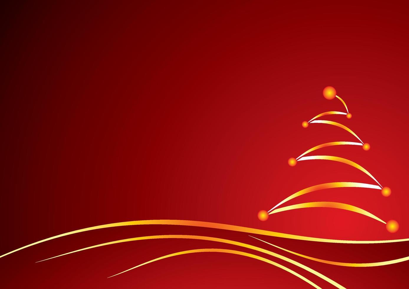 Gold shining christmas tree on red background 3609661 Vector Art at ...
